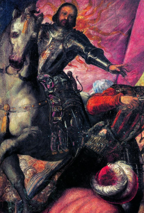 Francesco II Gonzaga at the battle of Taro, , Jacopo Tintoretto