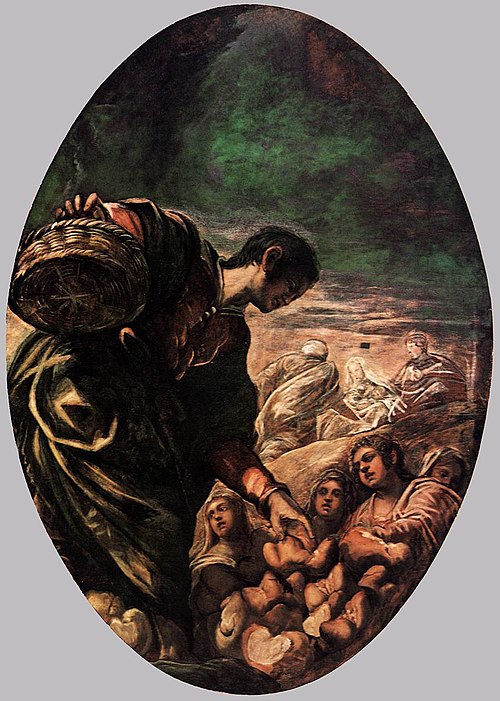 Élisée multipliant les pains, 1577, Le Tintoret