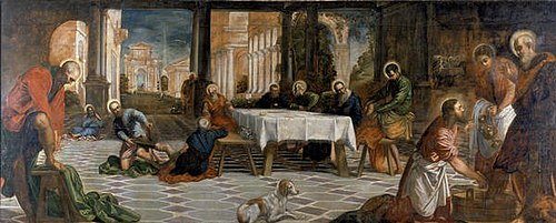 Christ Washing the Disciples' Feet, 1548, Le Tintoret