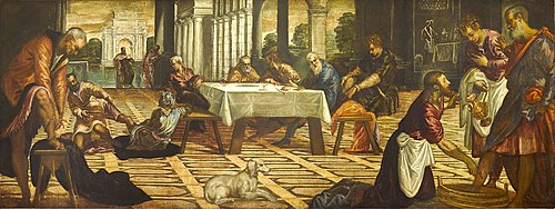 Christ Washing the Disciples' Feet, 1540, Le Tintoret