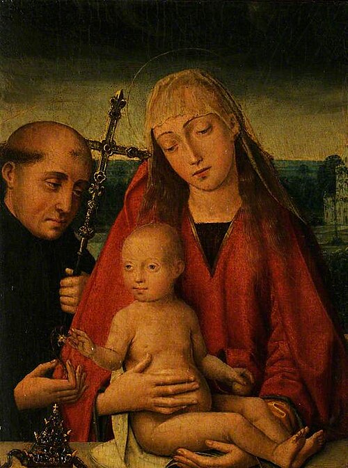 Madonna and Child with Saint Peter Celestine, 1490, Jehan Bellegambe
