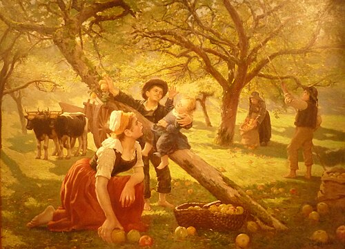 La cueillette des pommes, 1877, Alexandre Le Bihan