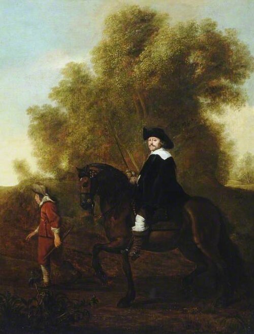 Man on Horseback with a Page, , Thomas de Keyser