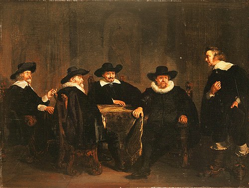 Amsterdam mayors awaiting Maria de Medici, 1638, Thomas de Keyser