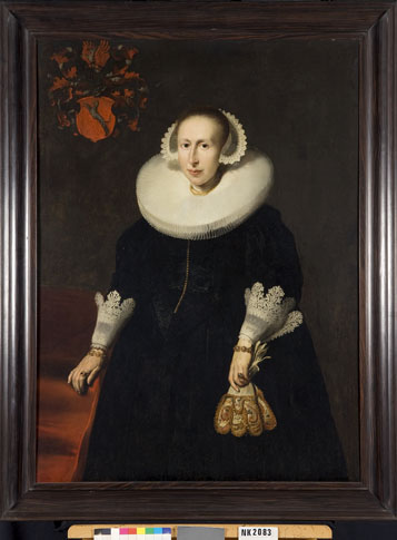 Portrait of Anna Hunthums (1595-1639), wife of Wemberich van Berchem, 1637, Thomas de Keyser