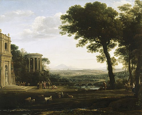 Paysage avec le père de Psyché sacrifiant au temple d'Apollon, 1663, Claude Lorrain