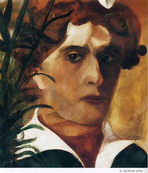 Self-Portrait with White Collar, 1914, Marc Chagall