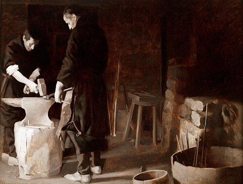 Two Men at Anvil, 1887, Kenyon Cox