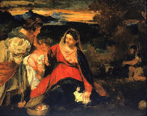 After Titian's "Madonna of the Rabbit", 1880, Kenyon Cox