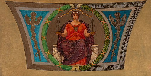 Sketch for Mosaic, Wisconsin State Capital, "Justice", 1912, Kenyon Cox