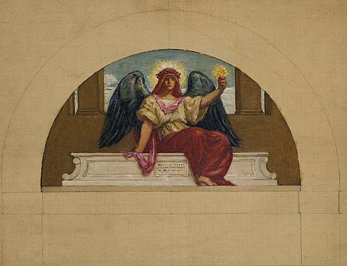 Sketch for the Mural at Oberlin College, "The Spirit of Self-Sacrificing Love", 1914, Kenyon Cox