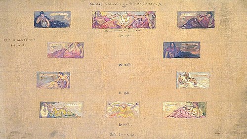 Sketches for the Decoration of a Private Library "A", 1894, Kenyon Cox