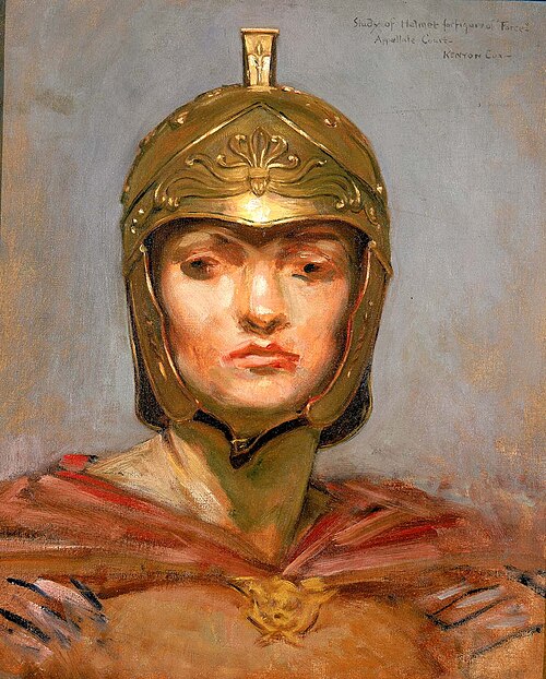 Study for Mural for Appellate Court Building, New York; "Statute Law", Helmet for Figure of "Force", 1899, Kenyon Cox