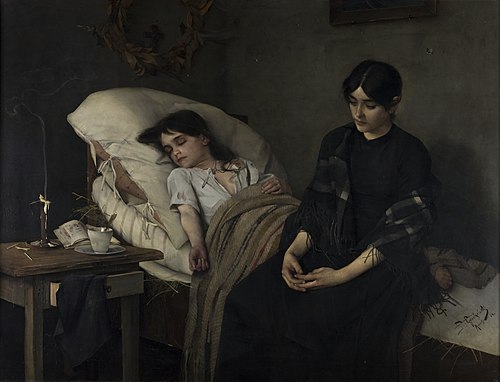 Death of an Orphant, 1884, Stanislaw Tadeusz Grocholski