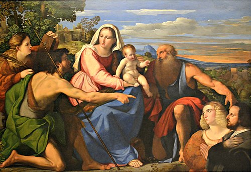 Madonna and Child with Donors, , Palma le Vieux