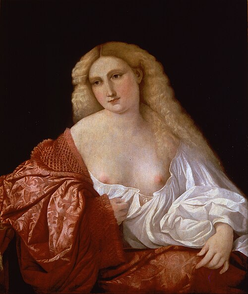 Portrait of a Courtesan, 1520, Palma le Vieux