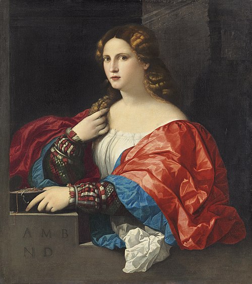Portrait of a young woman known as "La Bella", 1519, Palma le Vieux