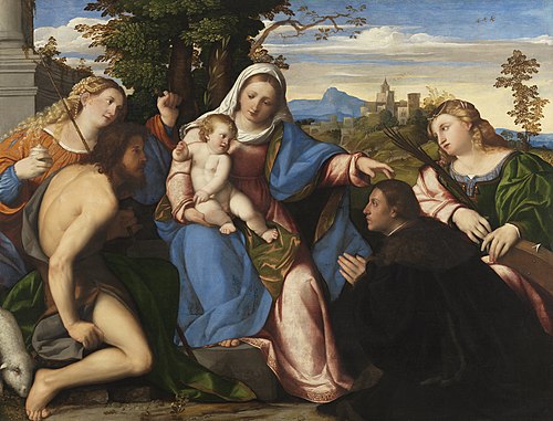 The Virgin and Child with Saints and a Donor, 1518, Palma le Vieux
