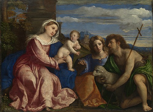 The Virgin and Child with Saints Catherine of Alexandria and John the Baptist, 1527, Palma le Vieux