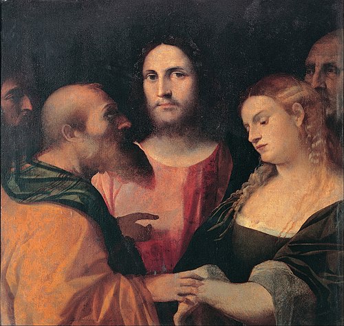 Christ and the adulteress, 1525, Palma le Vieux