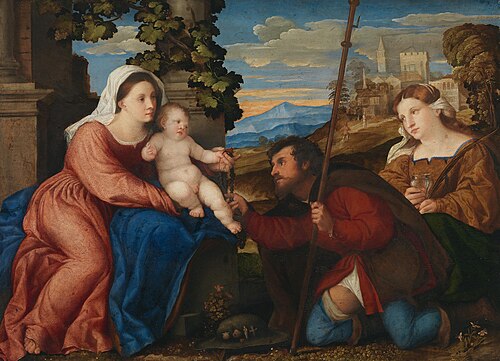 Maria mit Kind und den Heiligen Rochus und Lucia, 1514, Palma Vecchio
