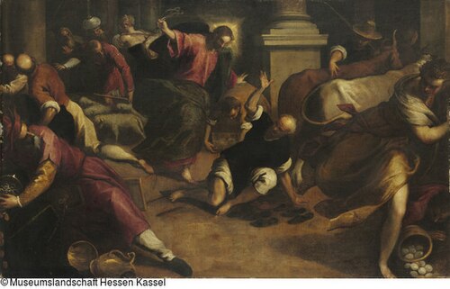Christus vertreibt die Händler aus dem Tempel (1590er Jahre), 1590, Palma Vecchio