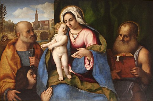 La Vierge, l'Enfant Jésus, Saint Pierre, Saint Jérôme et un donateur - Musée Condé, 1509, Palma Vecchio