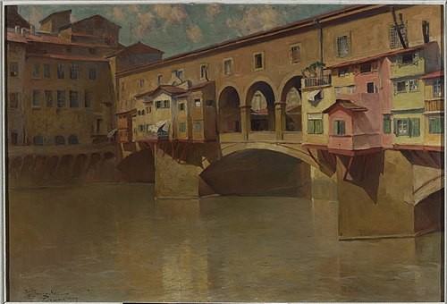 Bridge over the Arno River, 1904, Stanisław Janowski
