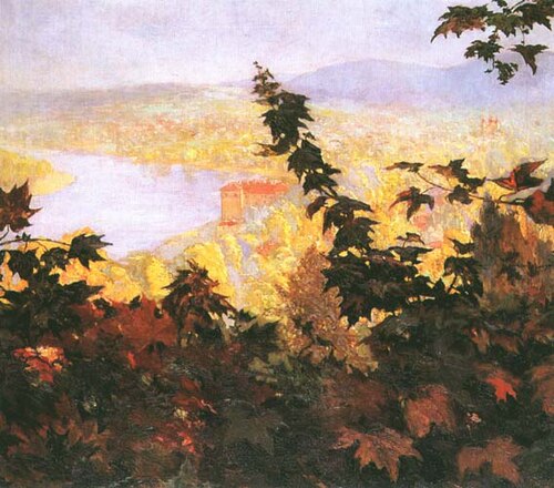 Vilnius - view of Antakalnis, 1933, Stanisław Jarocki