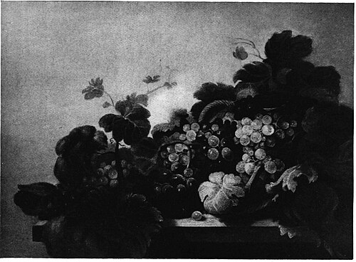 Still life with grapes on a table, 1650, Roelof Koets