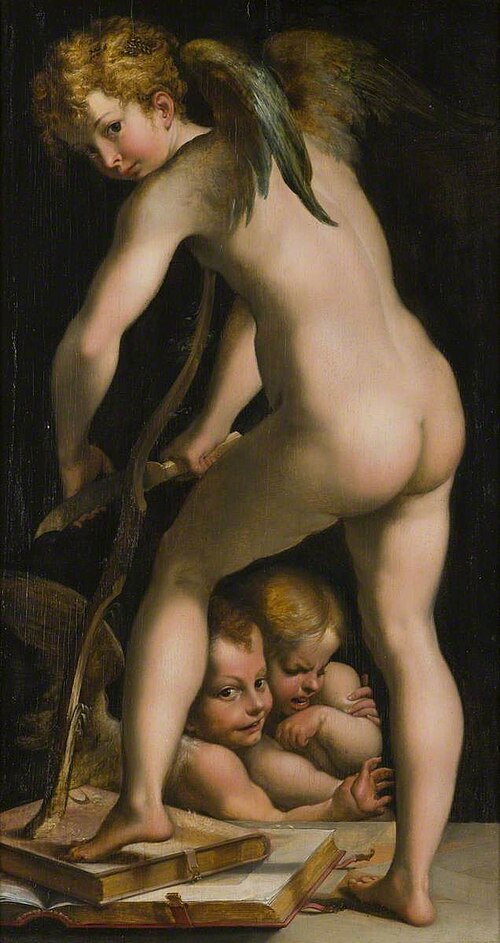 Cupid Shaving His Bow, , Parmigianino