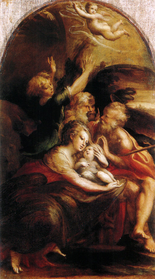 Nativity of Christ with angels, 1525, Parmigianino