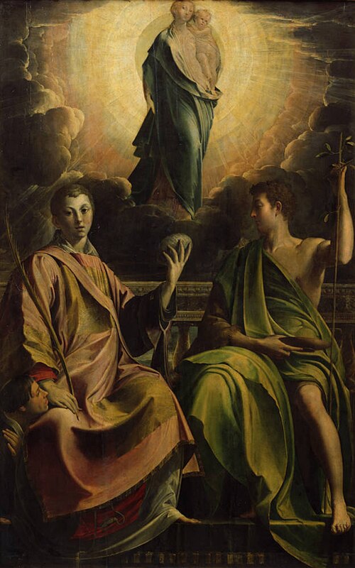 Madonna and child with Saints Stephen and John the Baptist, 1540, Parmigianino