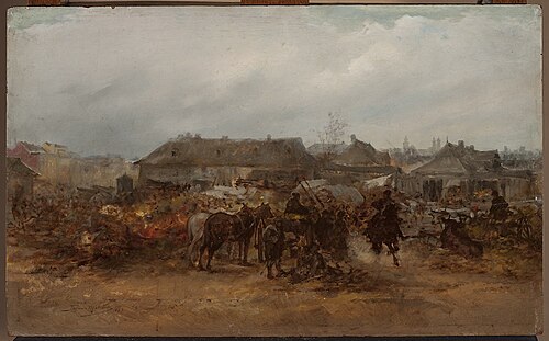 Marketplace in Przemyśl, 1883, Tadeusz Rybkowski