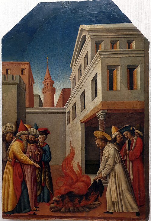 Miracle of the fire of Petrus Martyr, 1445, Antonio Vivarini