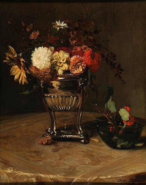 Dahlias et capucines à l'urne d'argent, , Jacques-Émile Blanche