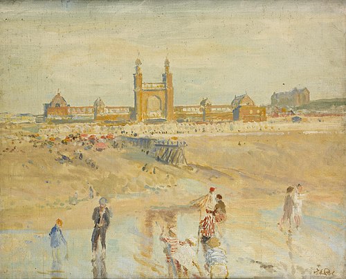 Plage de Dieppe face au casino, 1942, Jacques-Émile Blanche