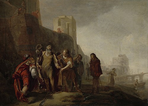 Les envoyés d'Alexandre le Grand remettent l'insigne du royaume de Sidon au jardinier Abdalonymos, 1639, Nicolaus Knüpfer