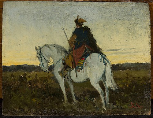 Oriental rider on a white horse, 1873, Jan Chełmiński