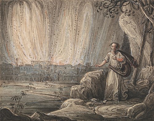 Lot Fleeing Sodom, , John Martin