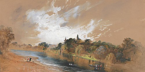 The Banks of the Thames, Opposite Pope's Villa, 1850, John Martin
