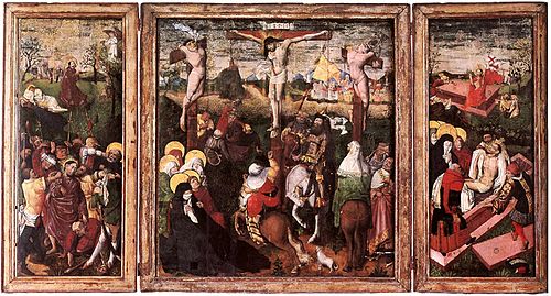 Triptyque de crucifixion., 1450, Wilhelm Kalteysen