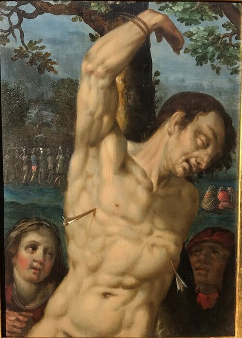 The martyrdom of St Sebastian, 1590, Michiel Coxcie