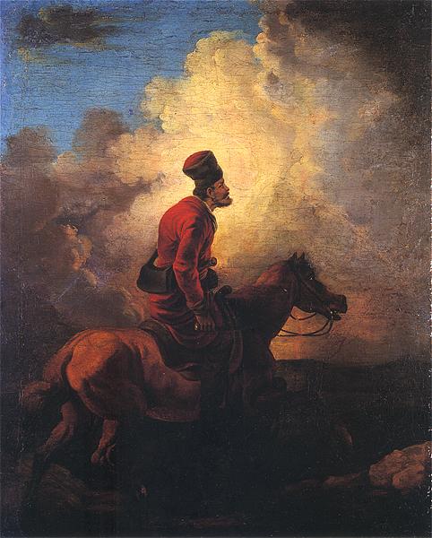 Don Cossack on horse., , Aleksander Orłowski