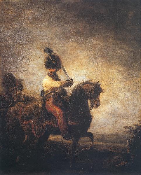 Uhlan on horseback, 1895, Aleksander Orłowski