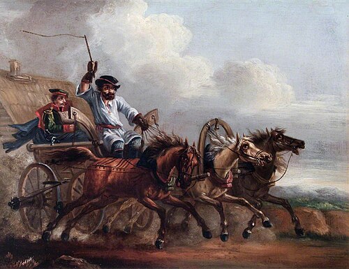 Courier with Three Horses, , Aleksander Orłowski