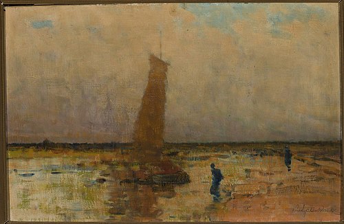 Sail boat at the sea coast, , Władysław Wankie