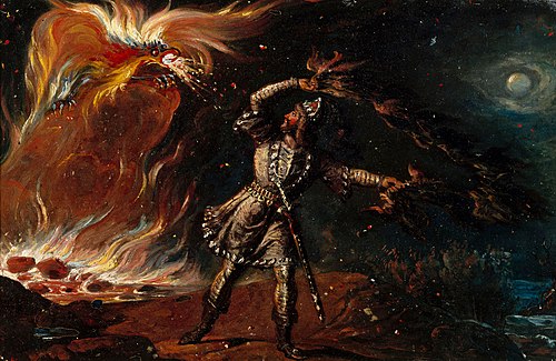Lemminkäinen and the Fiery Eagle, 1867, Robert Wilhelm Ekman