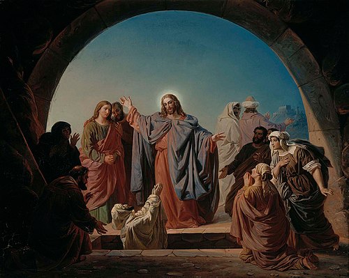 Jesus Wakes Lazarus, 1860, Robert Wilhelm Ekman