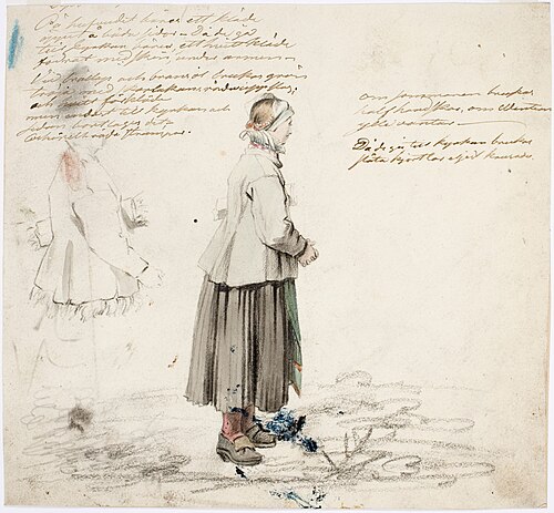 Seisova taalalaisnainen sivulta, , Robert Wilhelm Ekman